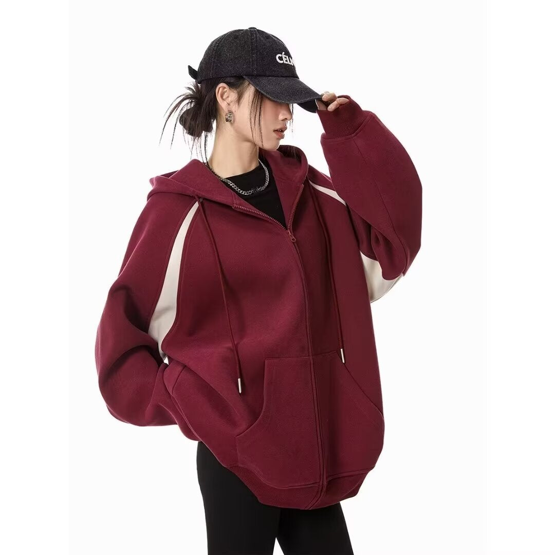 A new loose hooded sweatshirt for women, a cardigan and a versatile casual jacket