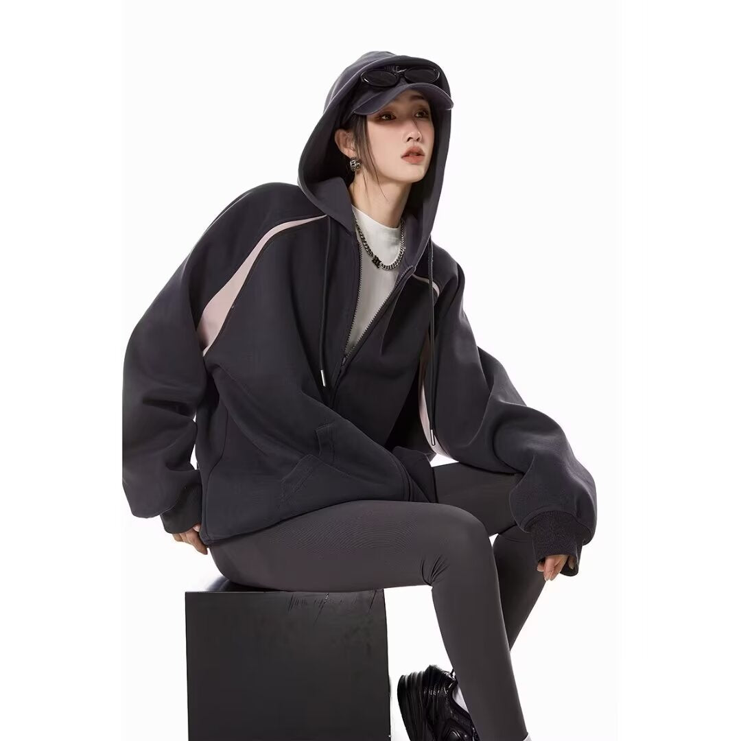 A new loose hooded sweatshirt for women, a cardigan and a versatile casual jacket